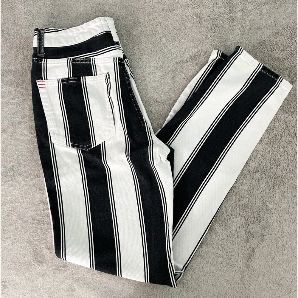 Urban Outfitters black and white striped mom jeans, size 25